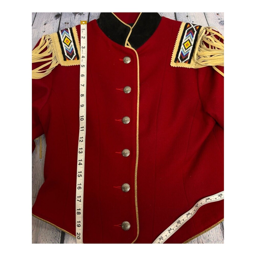 VINTAGE Phoenix USA Frontier Western Leather Fringe Ranch Marching Band Coat M - Picture 14 of 14